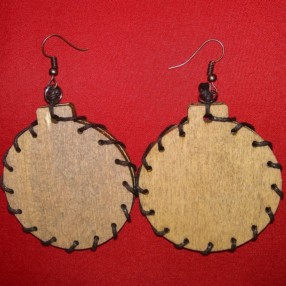GROOVY GLAM Buffalo Plaid Red Truck Christmas Earrings - Picture 2 of 3